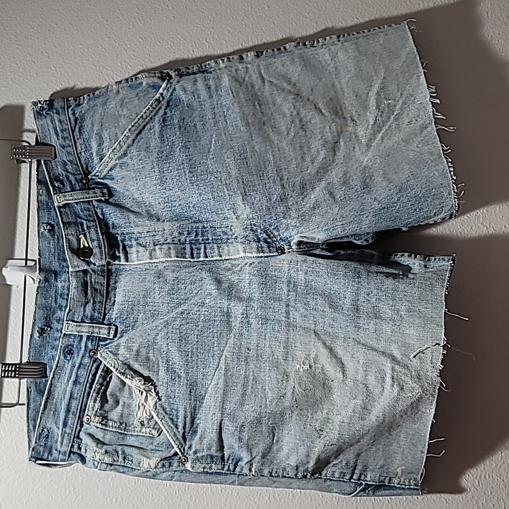 LEE W33 VINTAGE HIGH RISE 90's DISTRESSED CUTOFF DENIM LOOSE GRUNGE SUMMER SHORT